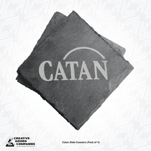 Catan Logo - Square Slate Coaster 4 pc set - etched (CGC20010)